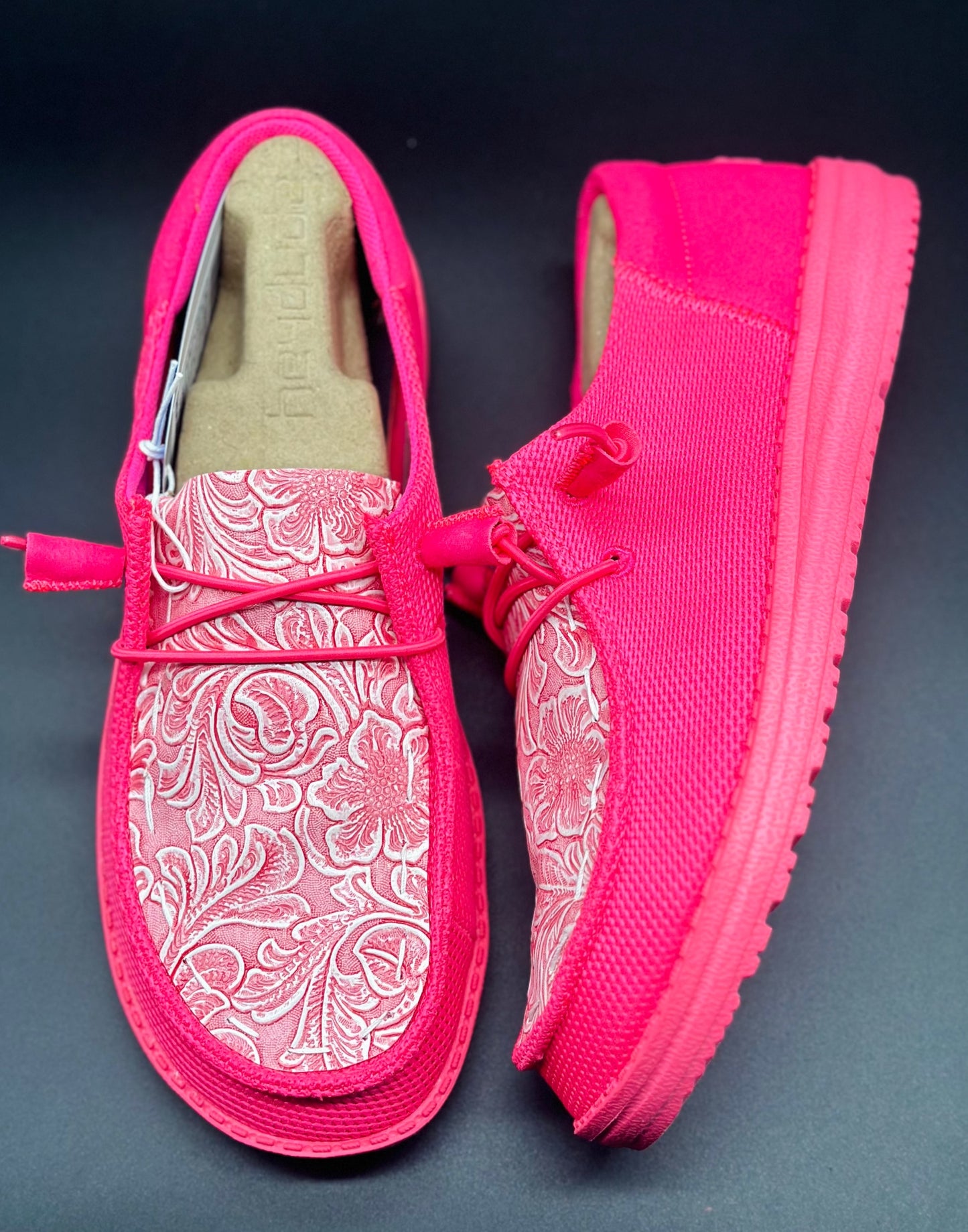 Electric Pink /Pink Tooling Custom Hey dude shoes Dudes FREE SHIPn image 1