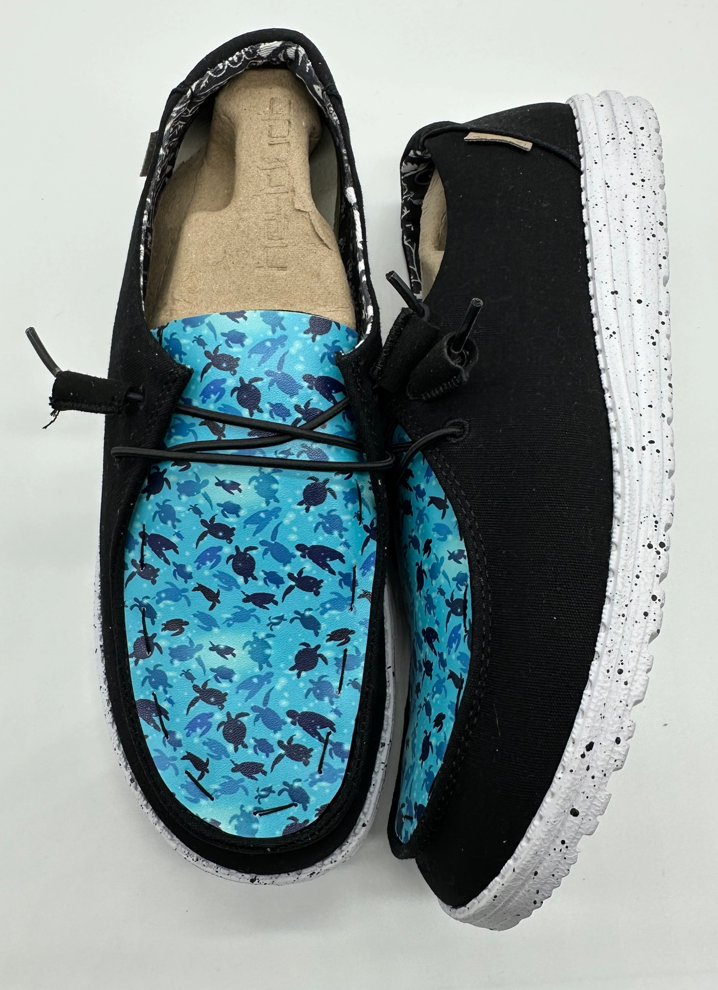 Navy Sea Turtles Custom Dude Shoes Free Shipping! image 1