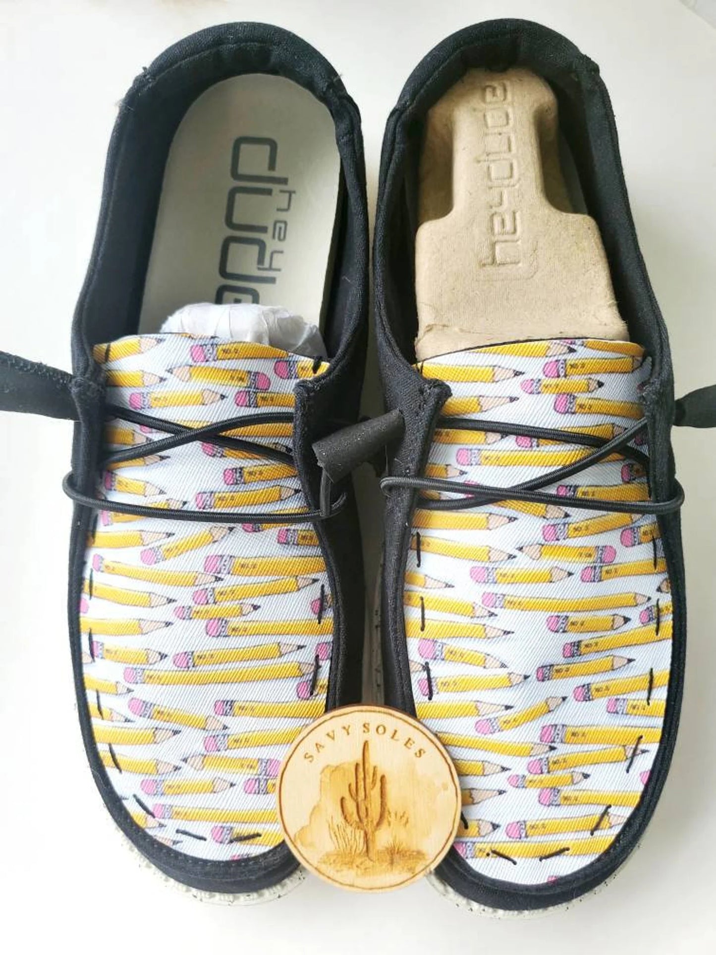 Teacher bus school preschool kindergarten pencil Custom Hey dude shoes FRE image 5