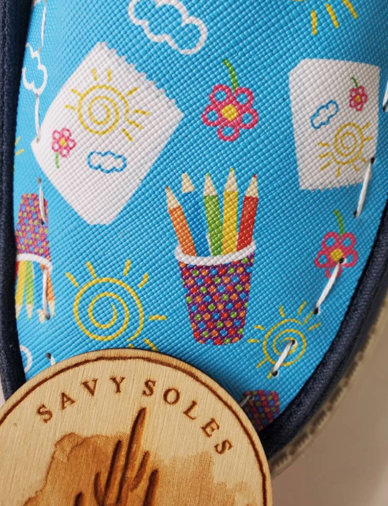 Teacher bus school preschool kindergarten pencil Custom Hey dude shoes FRE image 4
