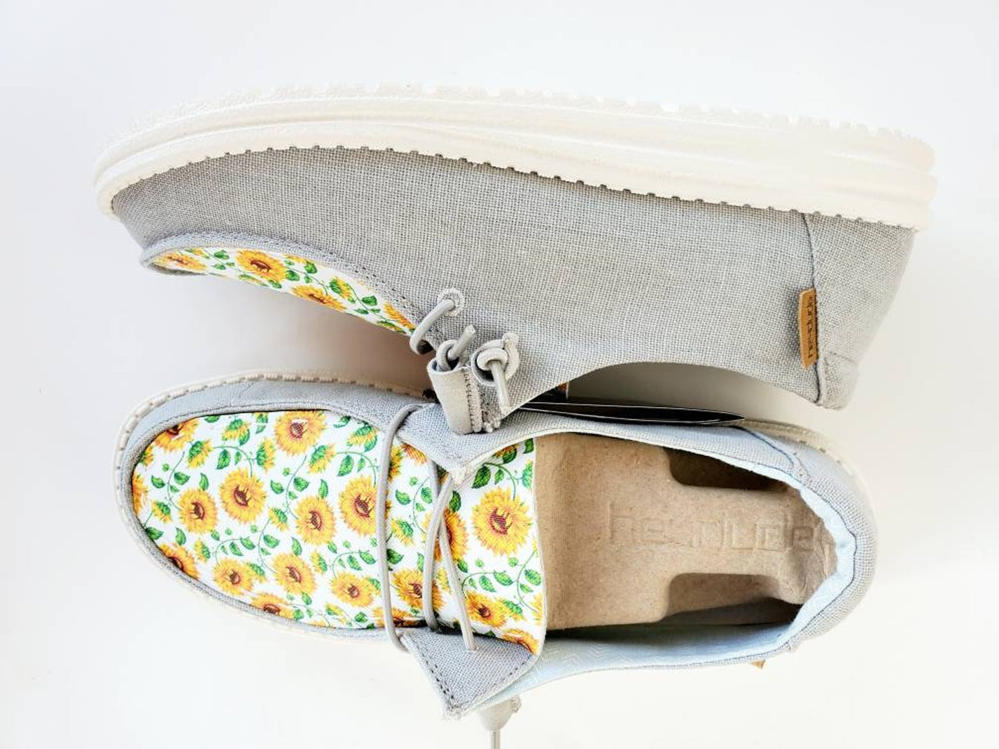 White Sunflowers Sun flowers summer Custom Hey Dude Shoes FREE SHIP image 2