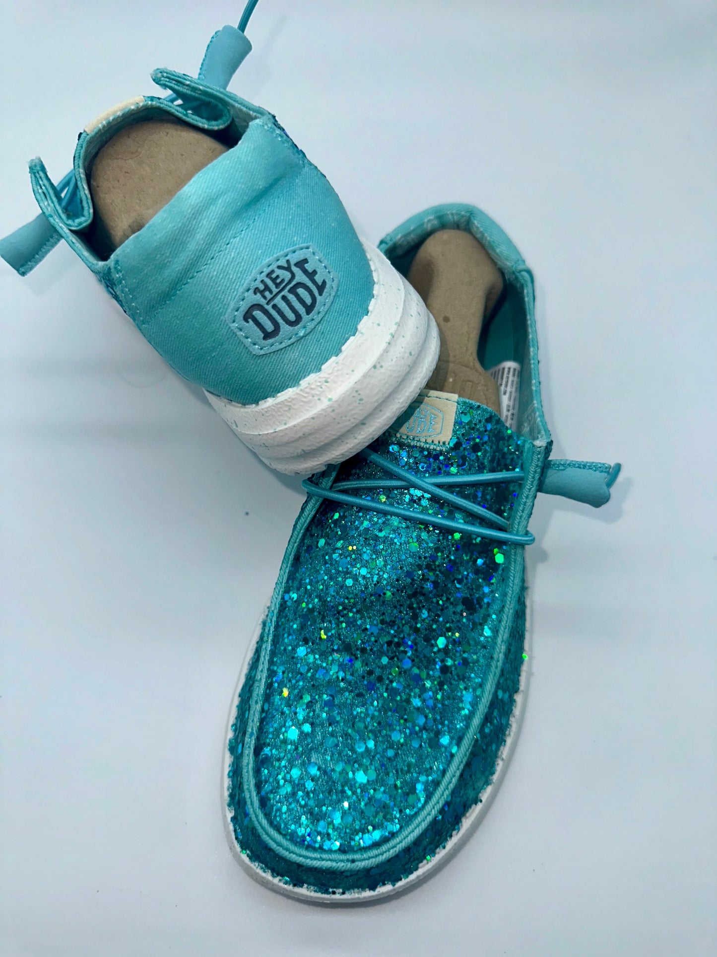 Aqua/Teal Sparkle Glitter Custom Dudes Free Shipping image 1