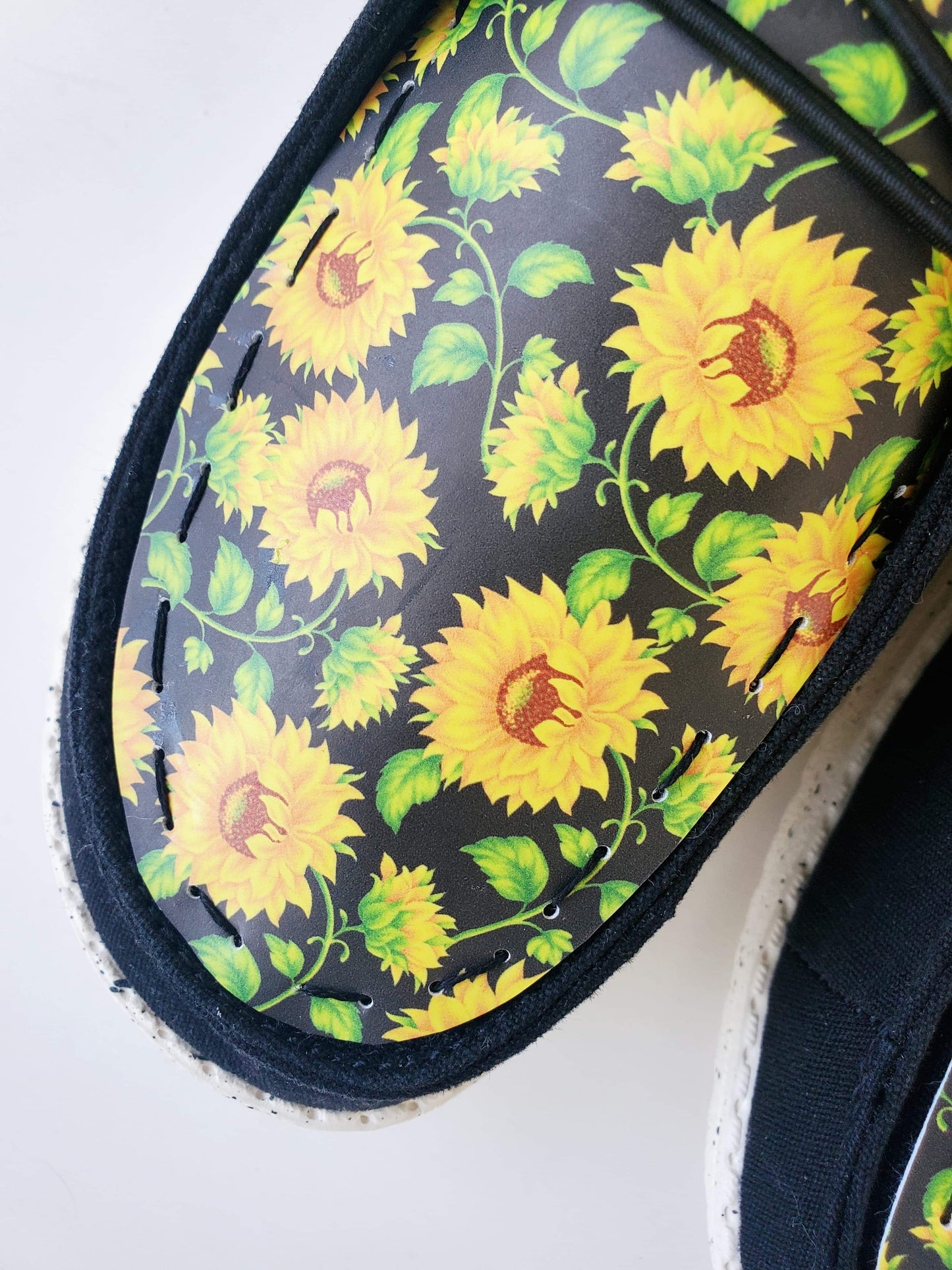 Black Sunflowers Sun flowers summer Custom Dude Shoes FREE SHIP image 1