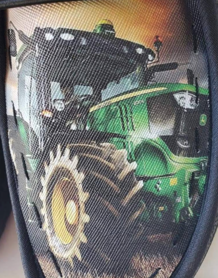 Green tractor john Custom Hey Dudes FREE SHIP deere image 1