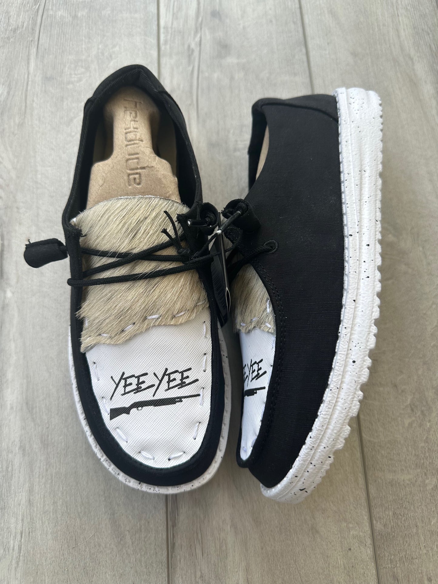 YEE YEE cowhide/leather Custom Hey dude shoes FREE SHIP image 1