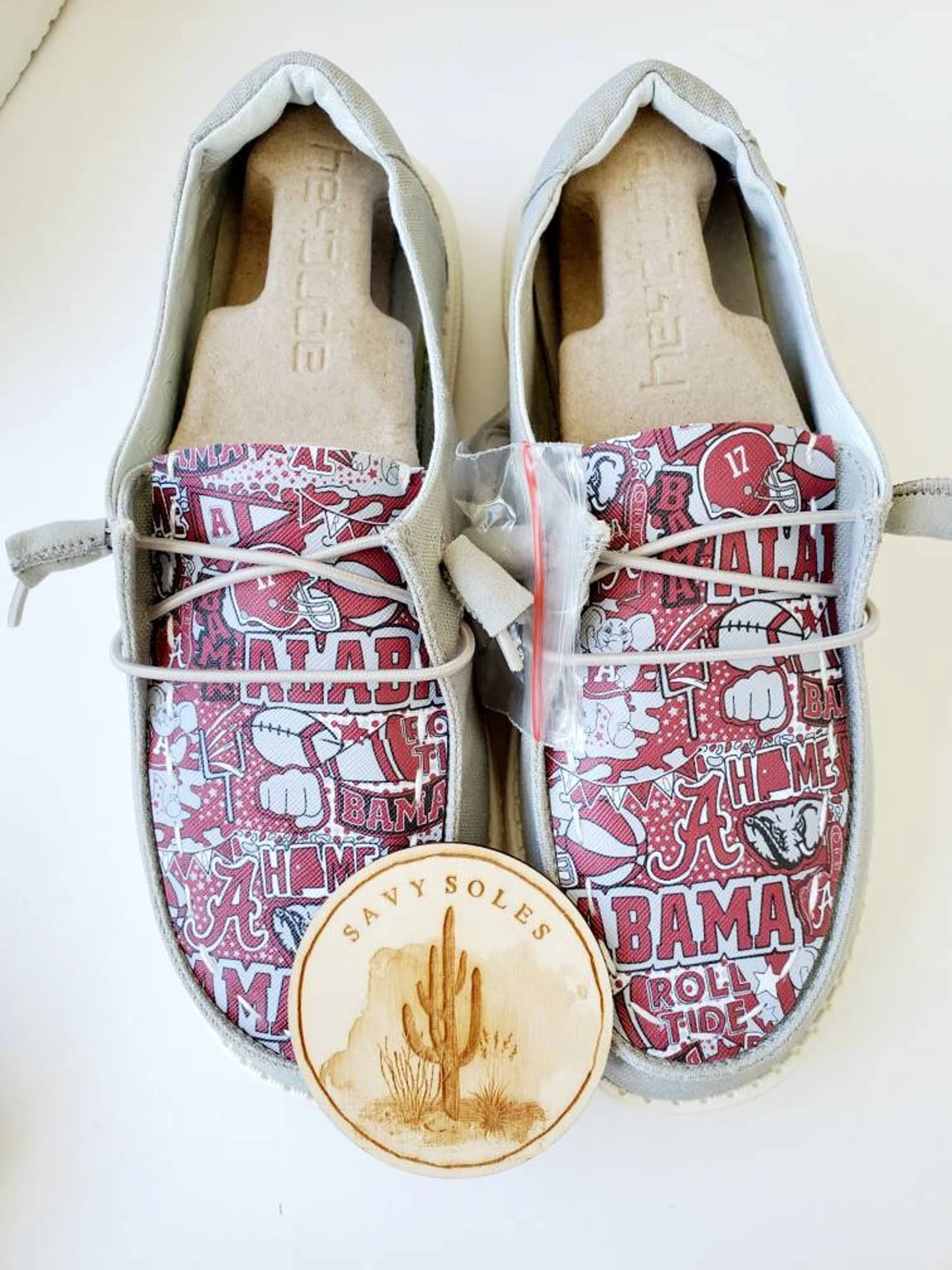 Alabama UA Custom Hey dude shoes Dudes FREE SHIP Bama Collage image 1