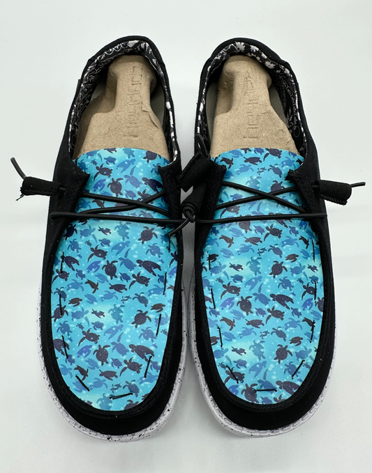 Navy Sea Turtles Custom Dude Shoes Free Shipping! image 0