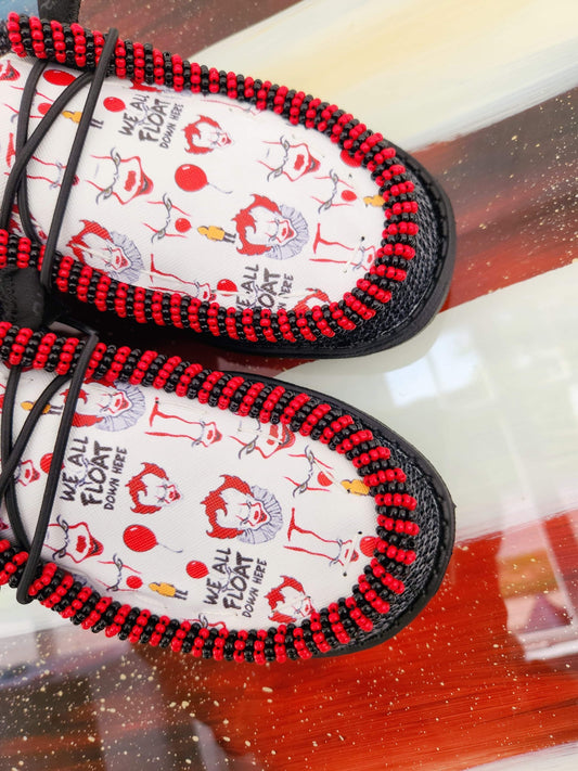 IT Red and Black beaded Custom Hey Dude Shoes image 0