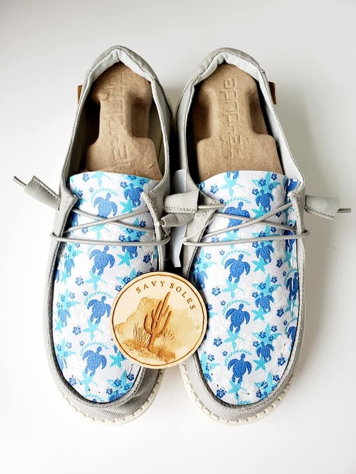 Turtle Floral  Custom Dude Shoes Free Shipping! image 0