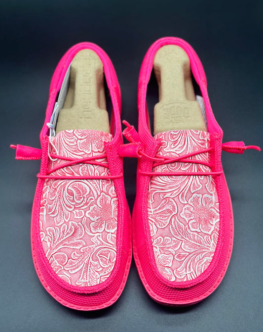 Electric Pink /Pink Tooling Custom Hey dude shoes Dudes FREE SHIPn image 0