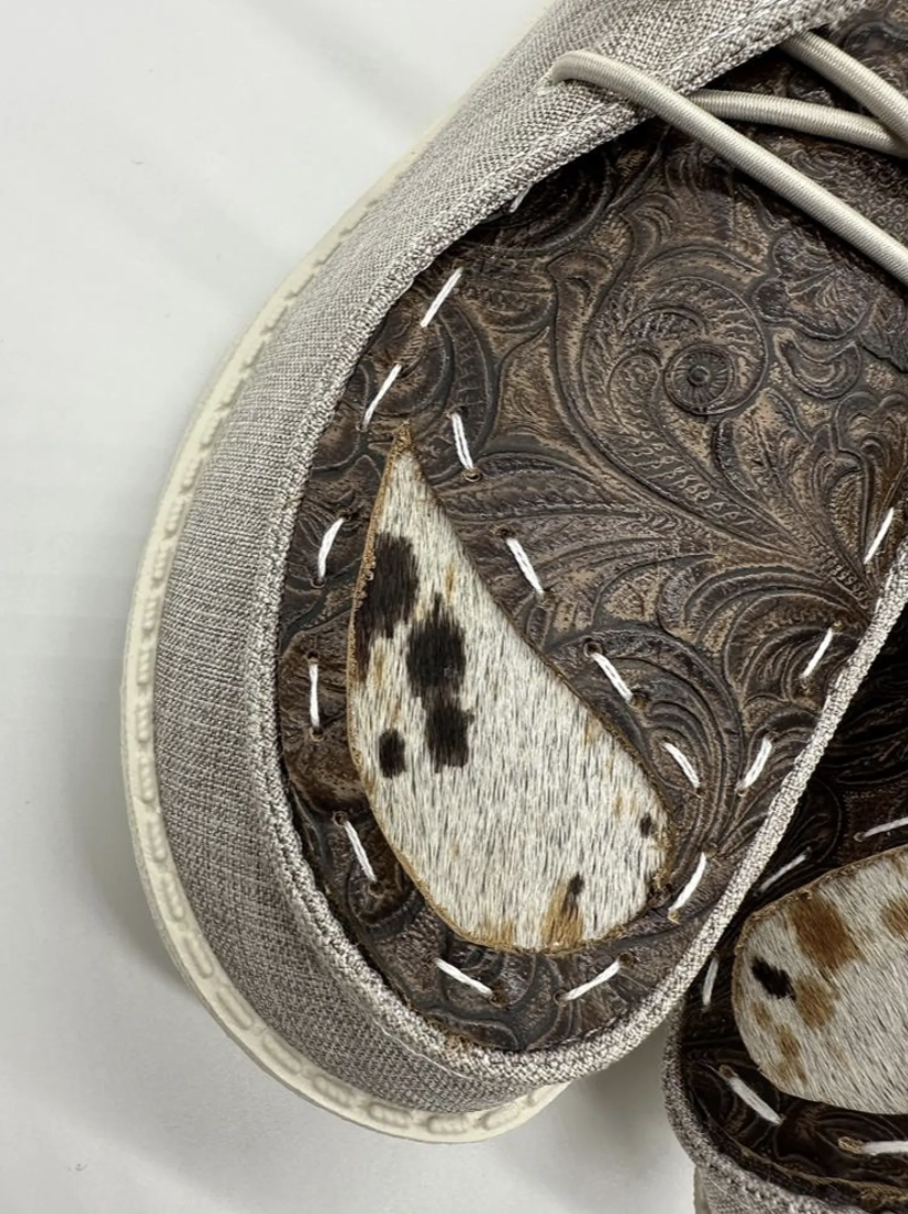 Custom Cowhide Dude Shoes: Leather & Fur, Hand Customized