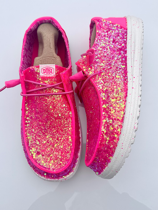 Hot Pink Sparkle  Glitter Custom Dudes Free Shipping image 0