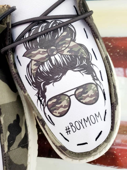 Boymom boy mom camo camouflage hey dudes Custom Hey dude shoes FREE SHIP image 0