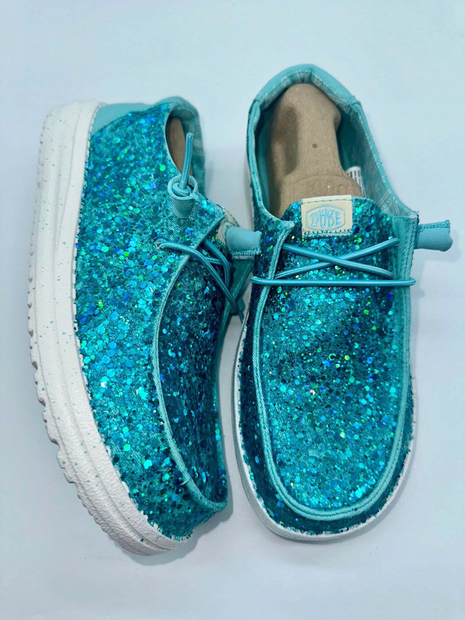 Aqua/Teal Sparkle Glitter Custom Dudes Free Shipping image 0