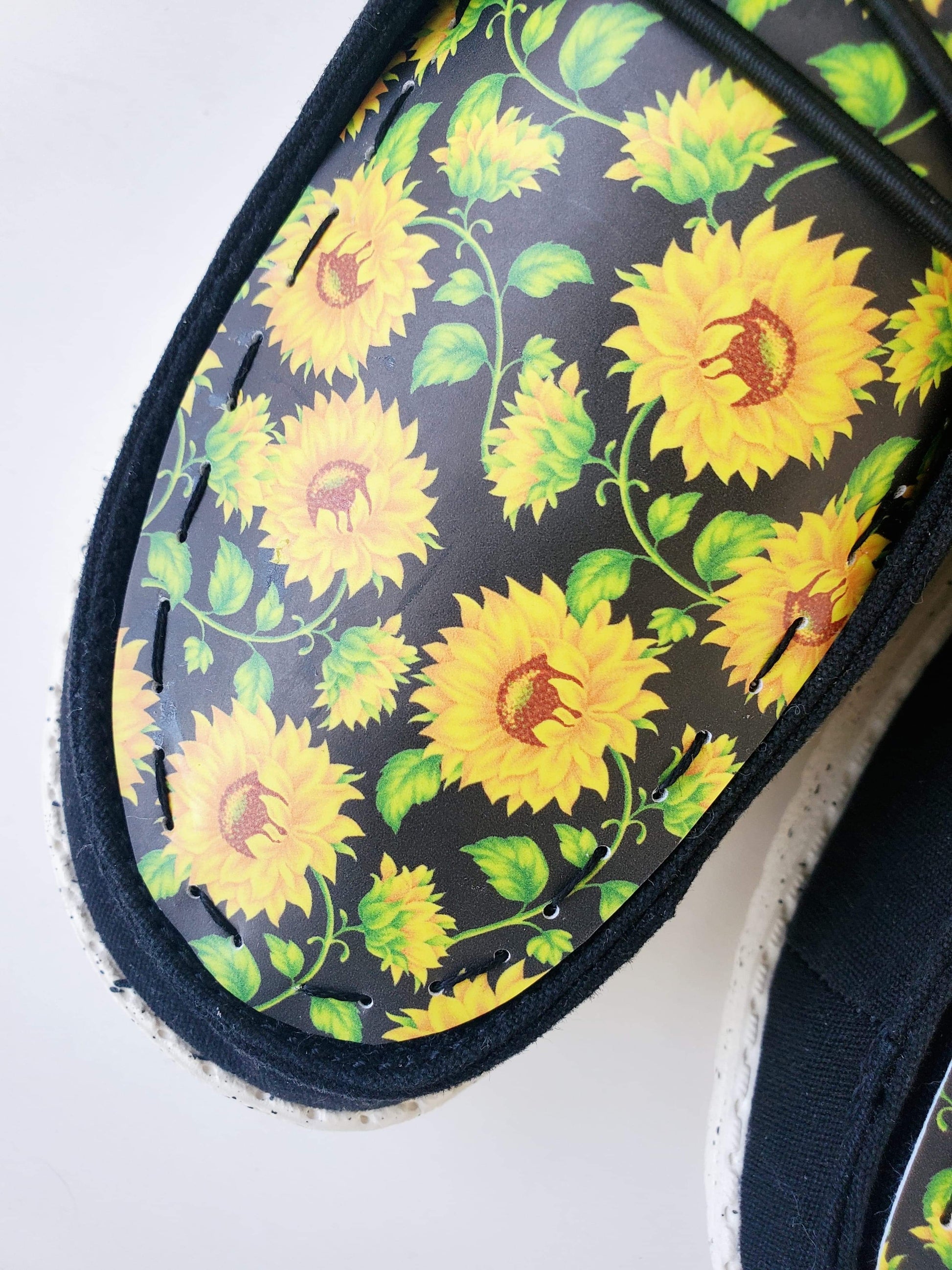 Black Sunflowers Sun flowers summer Custom Dude Shoes FREE SHIP image 1