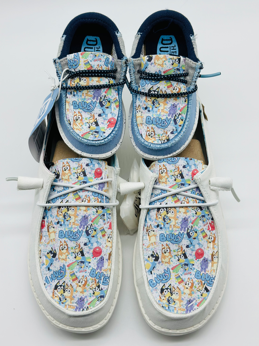  Adult Blue Dog  Custom Dude Shoes Free Ship image 0